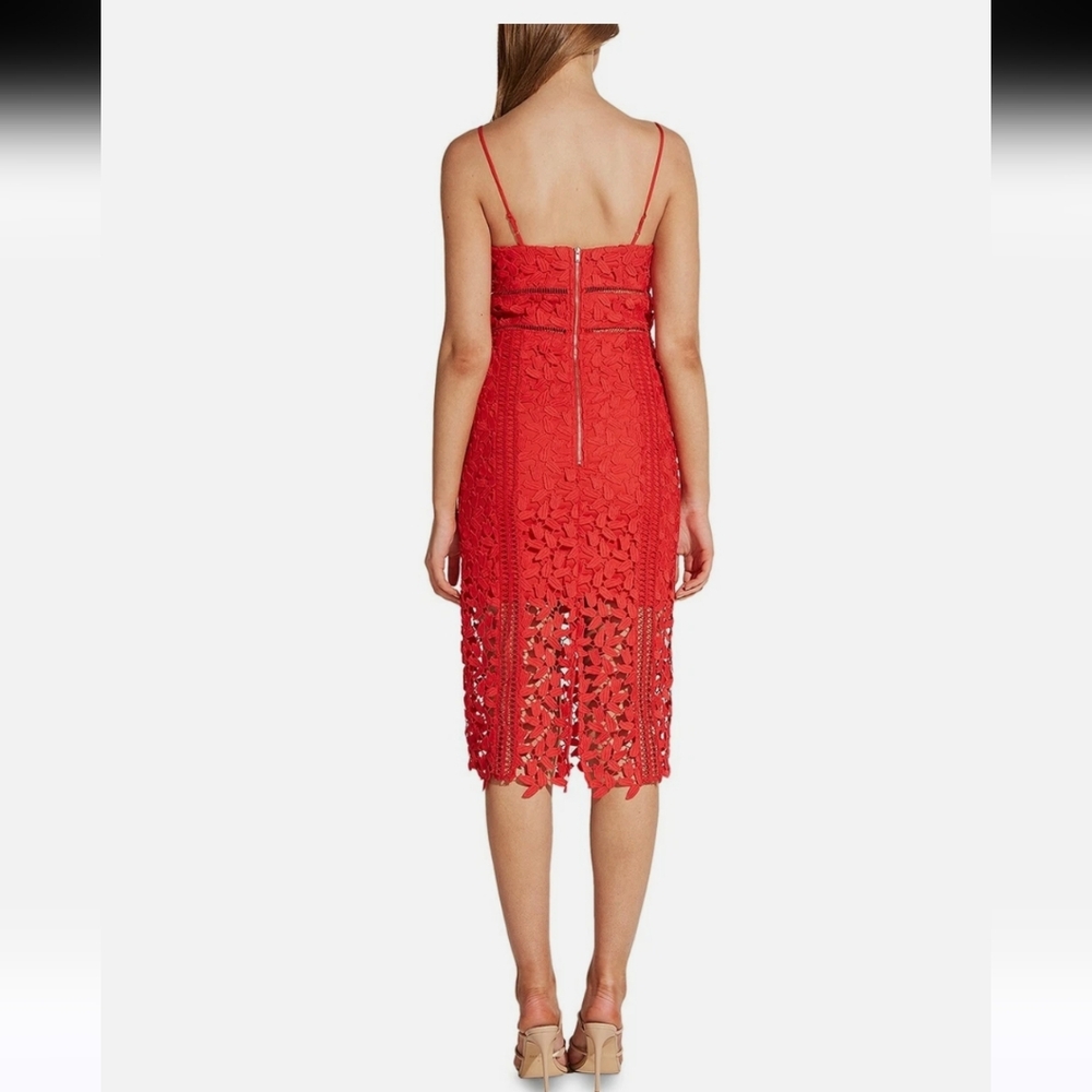 $248 Bardot Revolve Roxy Elegant Red Lace Dress - Picture 4 of 9